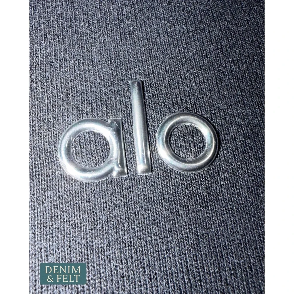 Alo Yoga Accolade Crew Neck Pullover Black French Terry Sweatshirt Small